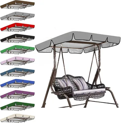 Produktbild von Hollywoodschaukel dachbezug, Wetterbeständig Sonnendach für Gartenschaukel Ersatz, Dauerhaft , Wasserdichtes Dach für Gartenschaukel, UV-Schutz (164*114*15 CM,Rot)