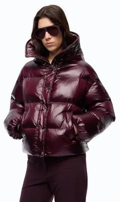 Productafbeelding van PINKO bruine vest en nylon damesjas