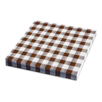 Produktbild von 400x Servietten Prägeservietten 33 x 33 cm 1-lagig KARO braun