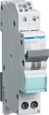 Immagine prodotto di Interruttore Hager LS 1 polo + N 6 kA caratteristica B 10 A Hager MKS510, 1 pz.
