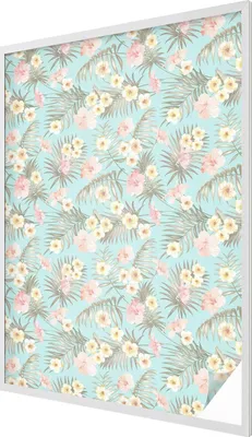 Obrázek produktu pro Vitrážová fólie na okno - 146x100 cm - vitrážový vzor - neprůhledná dekorativní fólie na ochranu soukromí - samolepicí, UV ochrana - tropický vzor