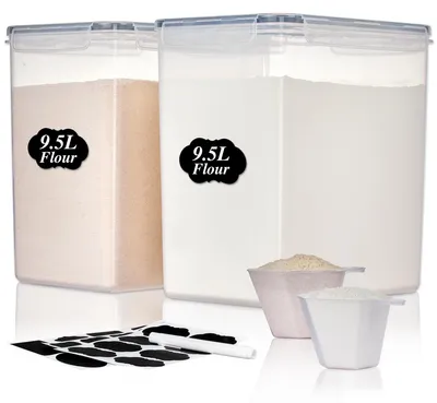 Vorratsdosen 9,5 l transparent 2er Set für Mehl & Zucker