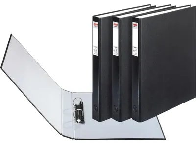Produktbild von Ringbuch protect 2 Ringe 25mm A4 schwarz VE=3 Stück maX.file