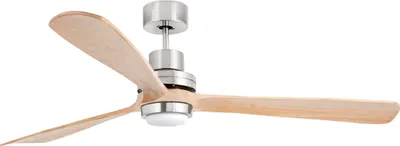 Zdjęcie produktu dla Faro LANTAU XL, Wentylator domowy z łopatkami, Nikiel, Sosna, Sufit, Szkło, Drewno sosnowe, Stal, 146 RPM, 168 cm