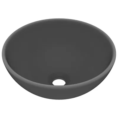 Produktbild von vidaXL Luxus-Waschbecken Rund Matt Dunkelgrau 32,5x14 cm Keramik