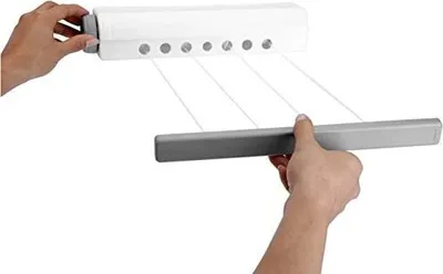 Produktbild von RESCH Wäscheleine ausziehbar für Wand, 4 Leinen - 14m Länge, ausziehbare Wandtrockner, automatische Wäscheleine für Camping, ausziehbarer Wäschestände
