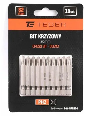Obrázek produktu pro Šroubovák křížový PH2, délka 50 mm, 10 kusů, typ T-W-BPH104