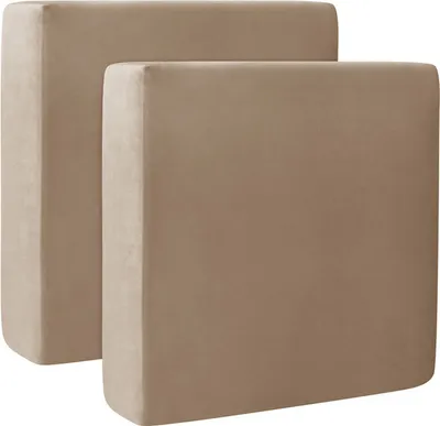 Image de 2 housses de coussins de canapé stretch Velours doux Coussin de canapé Protection de meuble pour siège de canapé，Braun