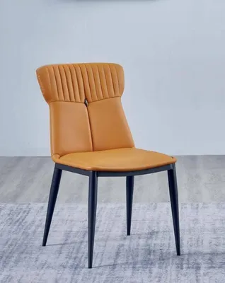 Produktbild von Braune Esszimmerstühle Designer Kunstleder EInsitzer Edle Holzstühle