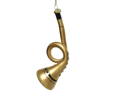 Produktbild von Christbaumschmuck Glas Blashorn 15cm gold