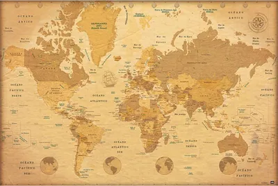 Produktbild von Poster Map World ES Vintage 91.5x61cm