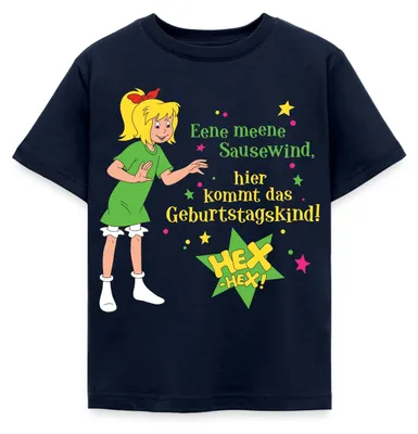 Produktbild von Spreadshirt Bibi Blocksberg Geburtstag Bibi & Spruch Kinder T-Shirt, 98/104 (3-4 Jahre), Navy