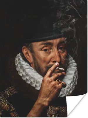 Produktbild von MuchoWow® Poster Wilhelm von Oranien - Adriaen Thomasz - Zigarette 90x120 cm - Wohnzimmer