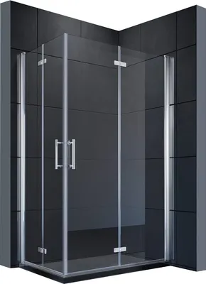 Produktbild von SONNI Duschkabine 120x90x195cm Eckeinstieg Bad Eckdusche Pendeltür Falttür Nano Glas Drehfalttür 180º