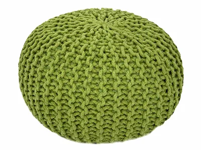 Produktbild von Strickhocker Pouf Sitzpouf Sitzpuff Grobstrick Pouf Neon Ø 45cm