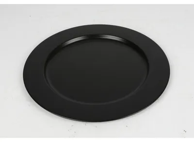 Produktbild von 10x Platzteller, Schwarz Matt, 35cm, aus Edelstahl, für Speisen, als Servierplatte, zur Dekoration von Essen, Geschirr für Küche, Tisch Untersetzer