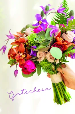 Produktbild von Gutschein Karte mit Briefumschlag Blumenstrauß