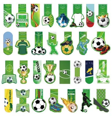 Produktbild von Set mit 30 Fußball-Lesezeichen für Kinder und Bücherliebhaber