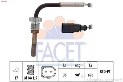 Produktbild von FACET 22.0145 Abgastemperatursensor für VW Transporter V Bus (7HB, 7HJ, 7EB, 7EJ, 7EF, 7EG, 7HF, 7EC) M14x1,5