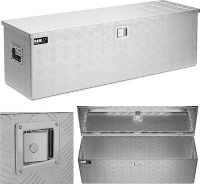 Zdjęcie produktu dla Skrzynia narzędziowa transportowa aluminiowa zamykana na klucz 150 l 124 x 38.5 x 38.5 cm