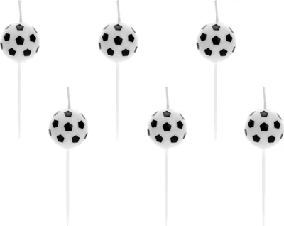 Produktbild von Geburtstagkerzen Fußball 2.5cm halbe Bälle 6er Set