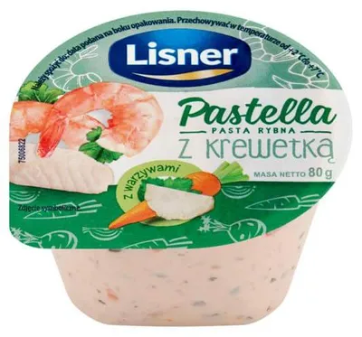 Zdjęcie produktu dla Pastella Pasta rybna z krewetką Lisner 80 g