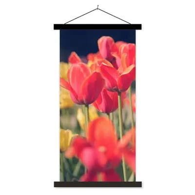 Produktbild von MuchoWow® Textilposter Tulpen - Blumen - Natur 90x180 cm mit schwarzem Rahmen - Dekoration Wohnzimmer