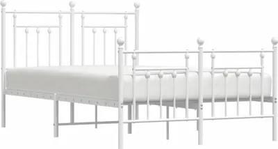 Obrázok produktu pre vidaXL Posteľný rošt s čelom a nohami kovový biely 120x200 cm