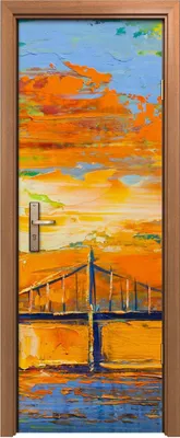 Produktbild von Türposter 70x200 cm Türaufkleber Türtapete Türfolie Klebefolie Abstrakte Malerei Stadtlandschaft