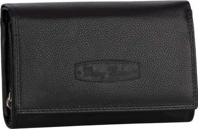 Produktbild von Jennifer Jones Damen Leder Geldbörse Schwarz RFID, 12 Kartenfächer, geteiltes Münzfach mit Reißverschluss, Klarsichtfach, Querformat, ca. 15,5 x 9,5 x 4 cm