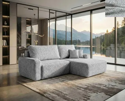 Produktbild von NORDELO Ecksofa SAVONA mit DL-Schlaffunktion, Bettkasten und HAGA 09 Stoff, komfortable Wohnlandschaft 260 x 170 cm