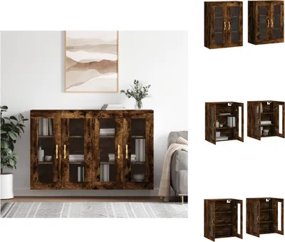Produktbild von vidaXL Wandschränke 2 Stk. Räuchereiche Holzwerkstoff -  Sideboards