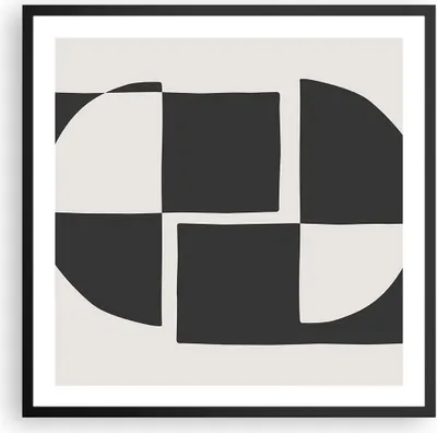 Produktbild von Gerahmtes Poster - Schwarzer Rahmen - Abstraktion Kontrast Figuren - 60x60 cm - Wand Bild - Wanddeko - Wandbilder - Kunstposter - Wandposter - Bilderrahmen - Bilder - Kunstdruck - P2BAC60x60-4495