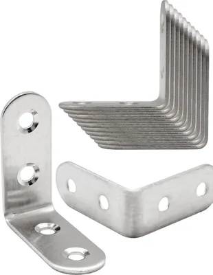 Produktbild von 'FUXXER® - 10x Edelstahl-Winkel, Winkel-Verbinder, Holz-Bau, Loch-Winkel, Bau-Winkel 40 mm x 40 mm,'
