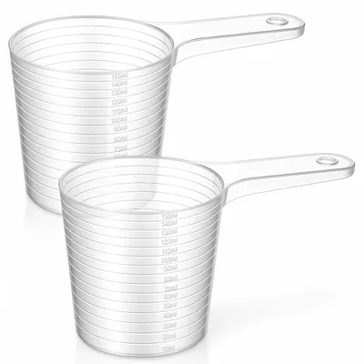 2er-Set Kunststoff-Messbecher 150 ml transparent mit Skala