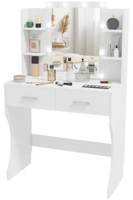 Produktbild von Schminktisch – Schminktisch – Schminkmöbel – Schönheitstisch – Schminktisch – Weißes Design