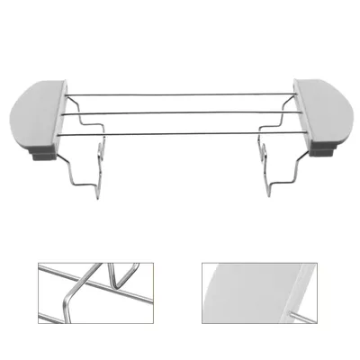 A white background product shot of a gray and silver grill rack.