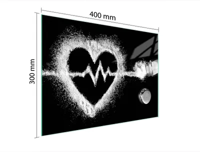 Produktbild von Schneidebrett Herdabdeckplatte Multiglasschneidplatte 40x30 cm Herz Schwarz