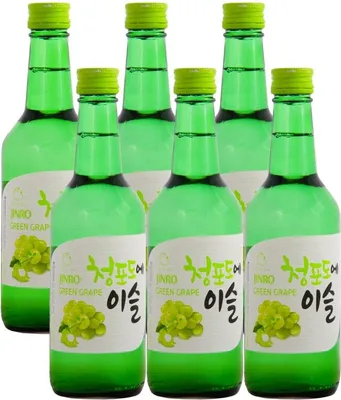 Produktbild von [ 6x 360ml ] HITEJINRO Soju Jinro Green Grape / Soju mit Traubengeschmack Alc. 13% vol.