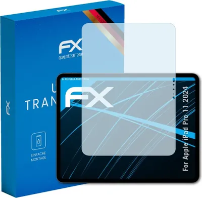 Produktbild von atFoliX FX-Clear 2x Schutzfolie kompatibel mit Apple iPad Pro 11 (2024) Displayschutzfolie