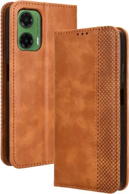 Produktbild von Motorola Moto G35 Hülle - Coverup Vintage Style Klapphülle - Braun