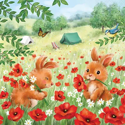 Produktbild von Ambiente Serviette Summer Camp 20 Stück 33x33 cm Tischdeko Partybedarf