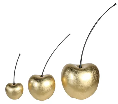 Imagen del producto de Objeto decorativo de la marca Gilde, diseño "Celebration", forma de cereza, cerámica, color dorado, unidad de venta: 2, base: 32 cm, altura: 88 cm. Código: 56152 4001250561521