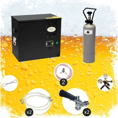 Zdjęcie produktu dla Kompletny zestaw - Nalewak do piwa - AS-40 dystrybutor do piwa, podblatowy, chłodziarka do piwa 2-liniowy, 40 litrów/h, professional, KEG: bez, KEG 2: bez