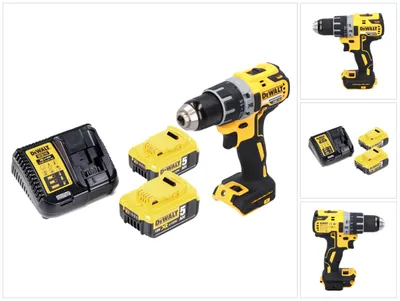 Obrázek produktu pro Akumulátorový vrtací šroubovák DeWalt DCD 791 P2 18 V 70 Nm bez kartáčů + 2x akumulátor 5,0 Ah + nabíječka