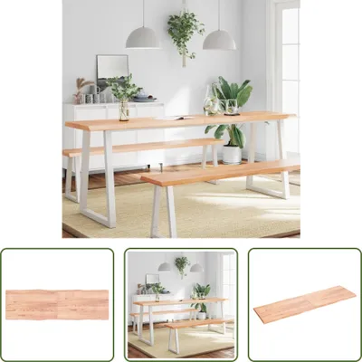 Produktbild von The Living Store Tischplatte 200x60x(2-4) cm Massivholz Behandelt Baumkante
