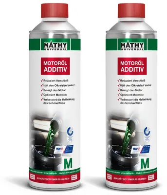 Produktbild von MATHY-M Motoröl-Additiv 2 x 500 ml - Verschleißschutz für Benzin- und Dieselmotoren