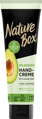 Produktbild von Nature Box pflegende Handcreme mit Avocado Duft Naturkosmetik 75ml