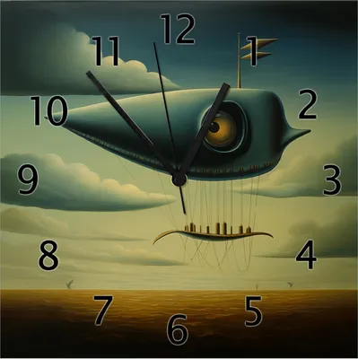 Produktbild von Wallario Design Wanduhr Himmelsfahrer aus Echtglas, Größe 30 x 30 cm