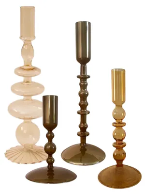 Image de Ensemble de lanternes Kandelaren - Ensemble de 4 lanternes en verre, aux couleurs or et ocre